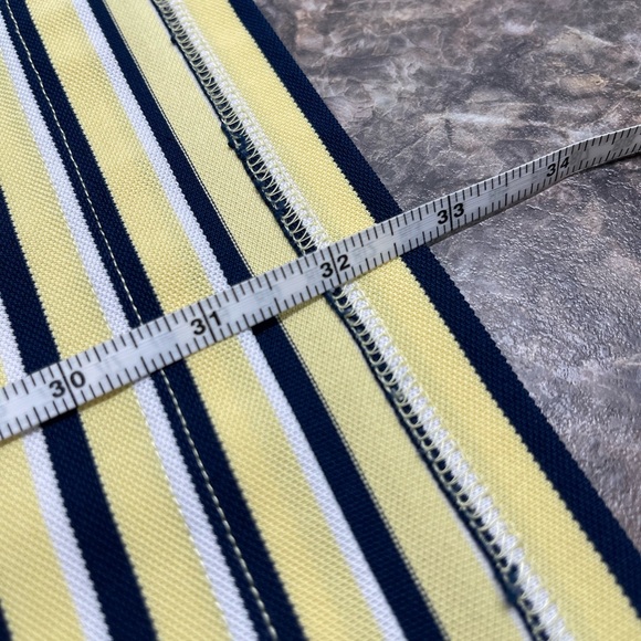 Nicklaus Performance Men's XL Yellow Navy Striped Polo Shirt Short Sleeve - Picture 7 of 7
